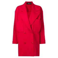 80er Jahre Fendi Midimantel aus roter Wolle