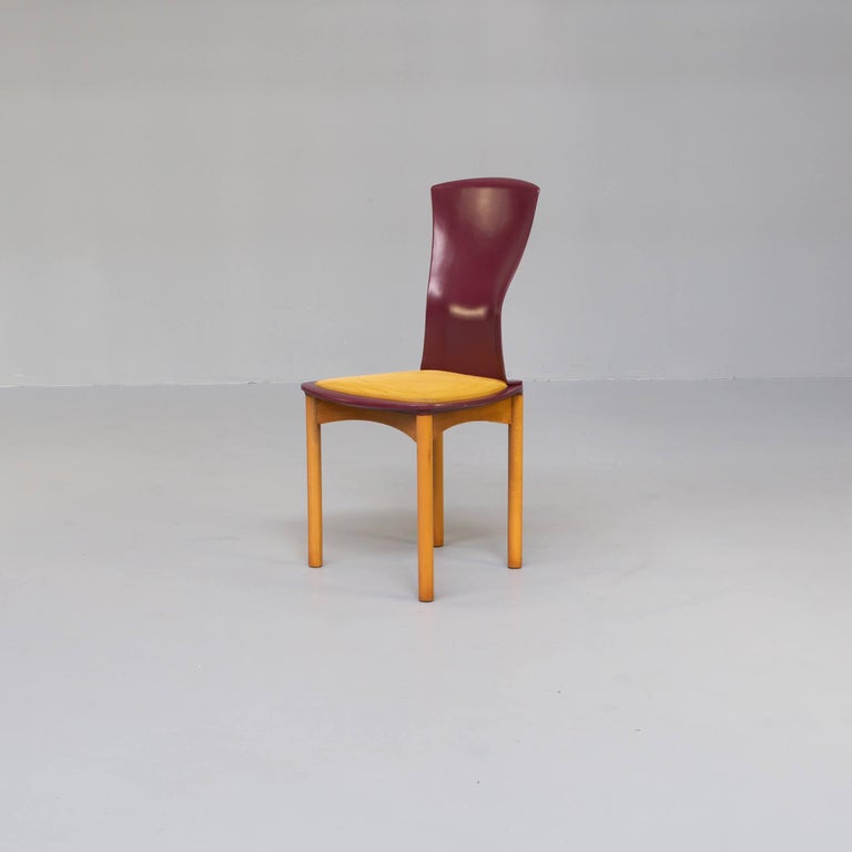 20th Century 80s Francesco Binfare Dining Chair for Cassina Set/6 For Sale