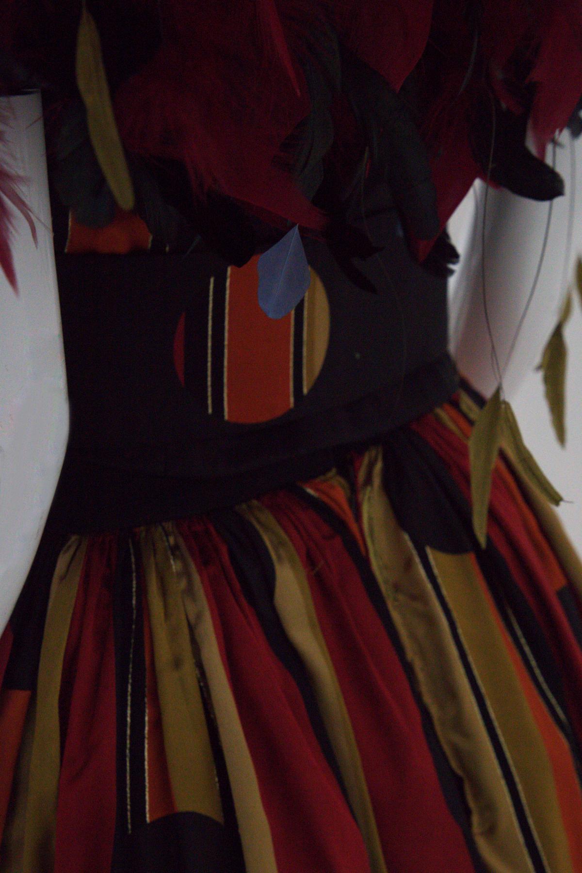 80s Fürstenberg Couture Eccentric Evening Dress with Plumes For Sale 5