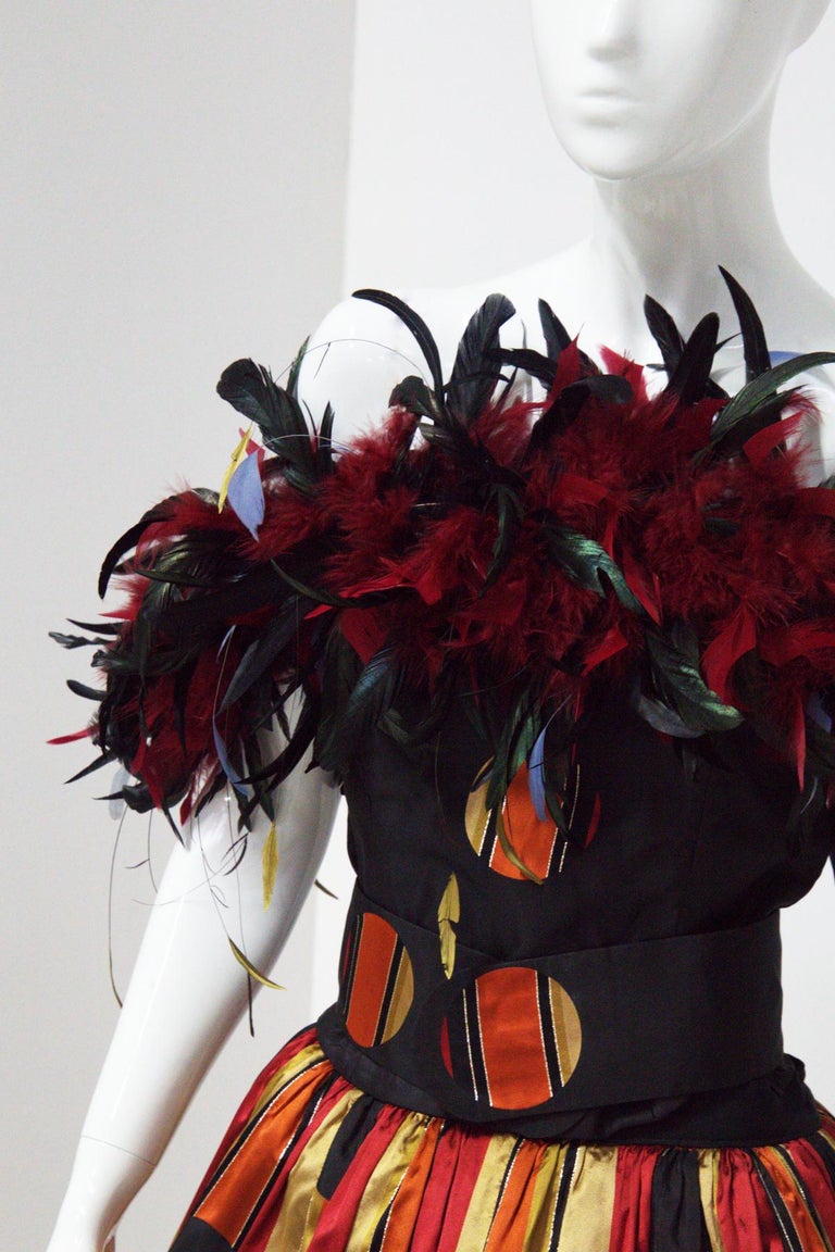 80s Frstenberg Couture Eccentric Evening Dress with Plumes For Sale at  1stDibs | amelia fang costume, eccentric dress, eccentric formal dresses