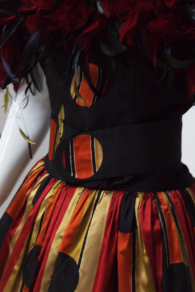80s Frstenberg Couture Eccentric Evening Dress with Plumes For Sale at  1stDibs | amelia fang costume, eccentric dress, eccentric formal dresses