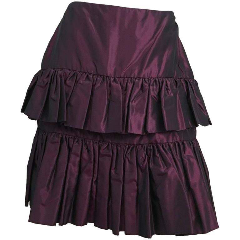 purple tiered skirt