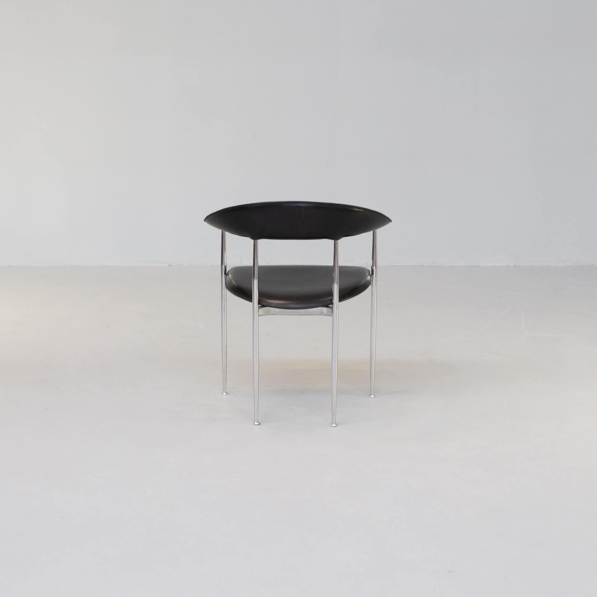 1980s Giancarlo Vegni ‘P40’ Dining Chair for Fasem Set/5 For Sale 3