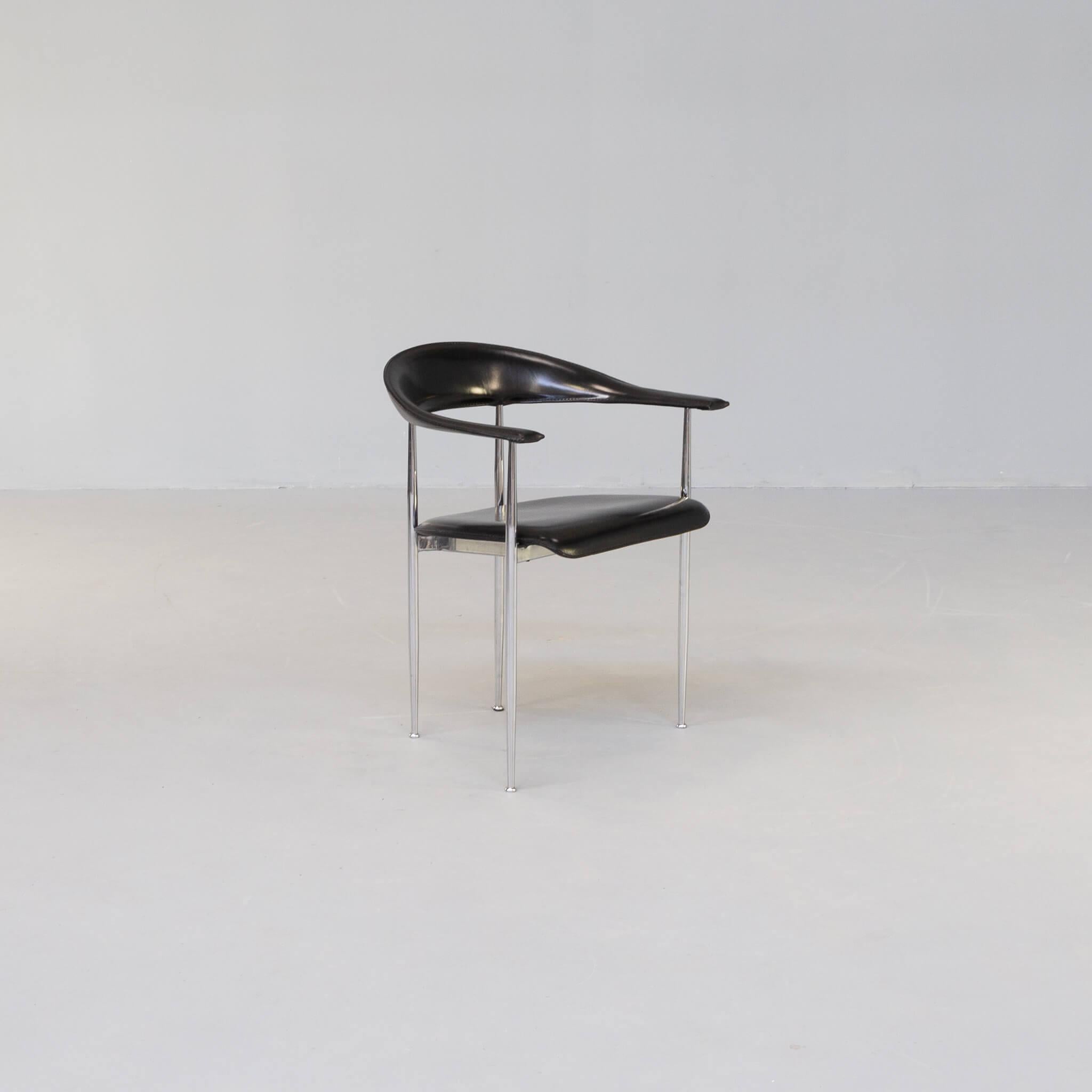 1980s Giancarlo Vegni ‘P40’ Dining Chair for Fasem Set/5 For Sale 1