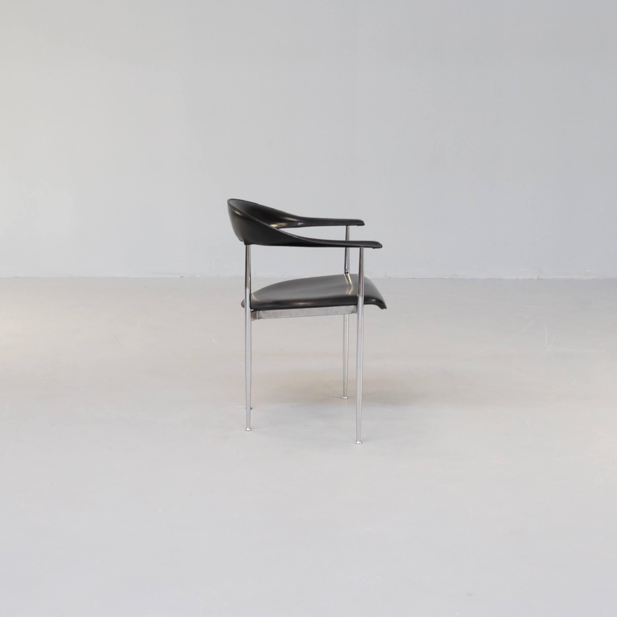 1980s Giancarlo Vegni ‘P40’ Dining Chair for Fasem Set/5 For Sale 2