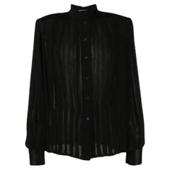 80s Gianfranco Ferré black semi-transparent silk shirt