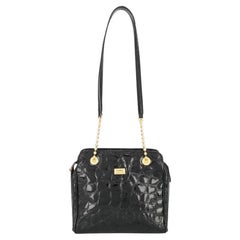 80s Gianfranco Ferré Vintage black crocodile leather bag