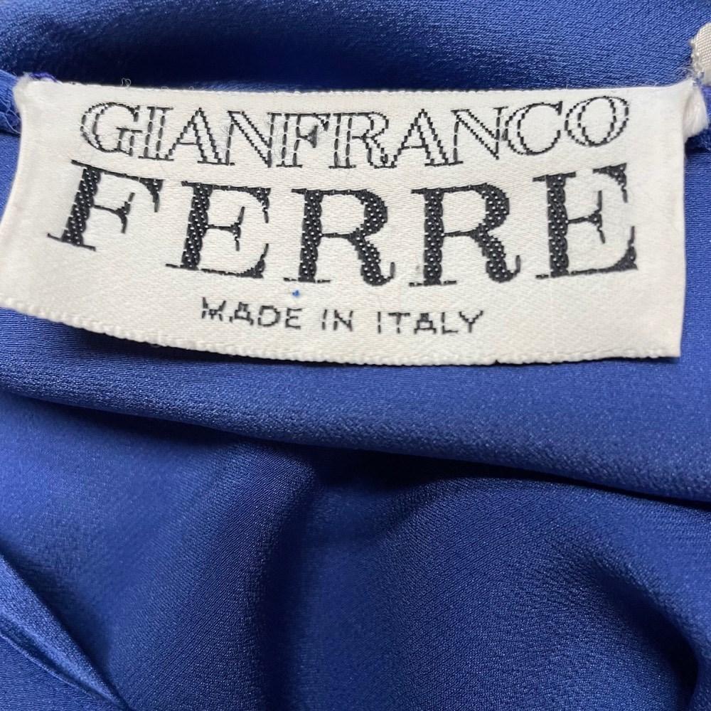 80s Gianfranco Ferrè Vintage Electric Blue shirt For Sale 2