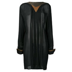 80s Gianni Versace semitransparent black silk dress