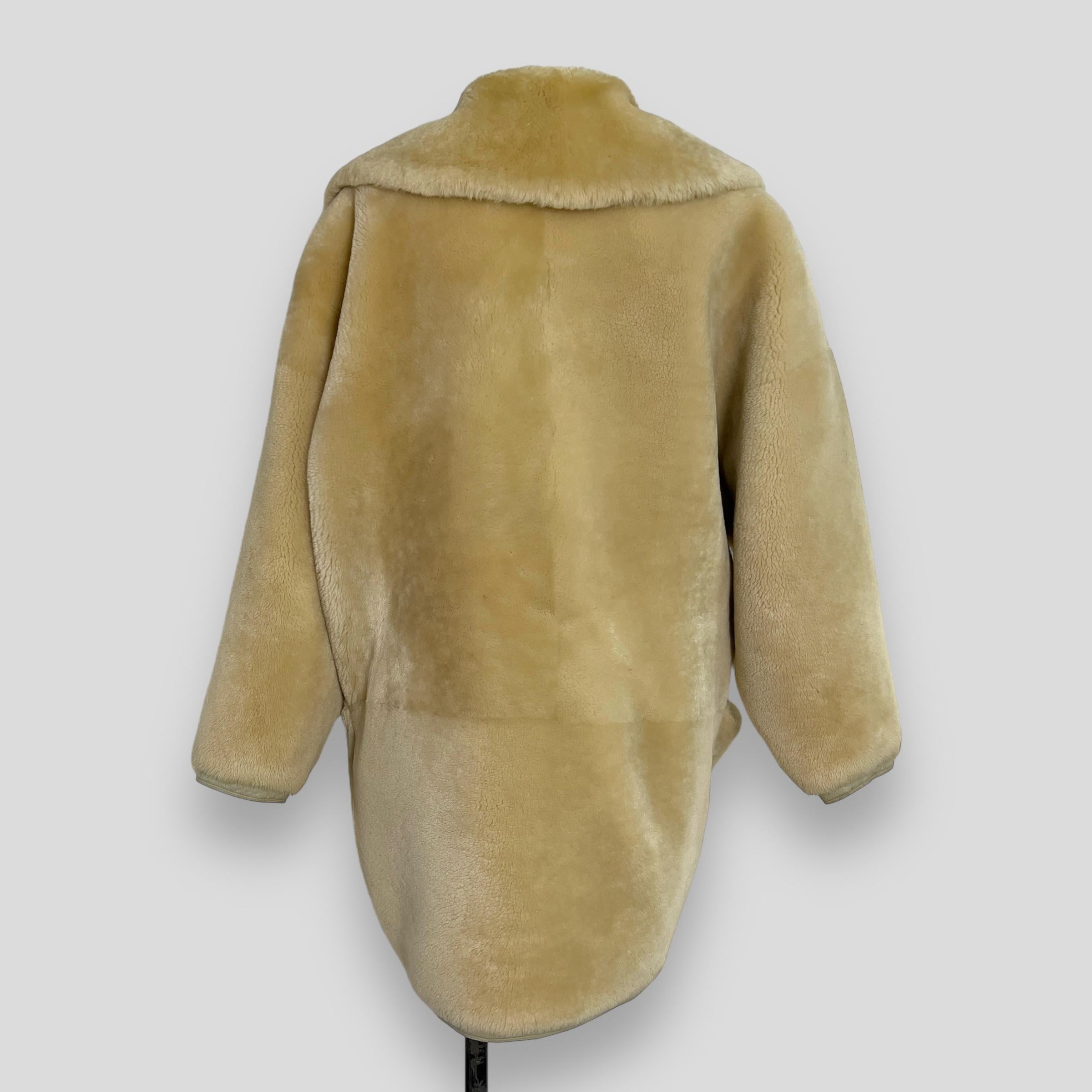 Brown 80s Gianni Versace sheepskin Coat