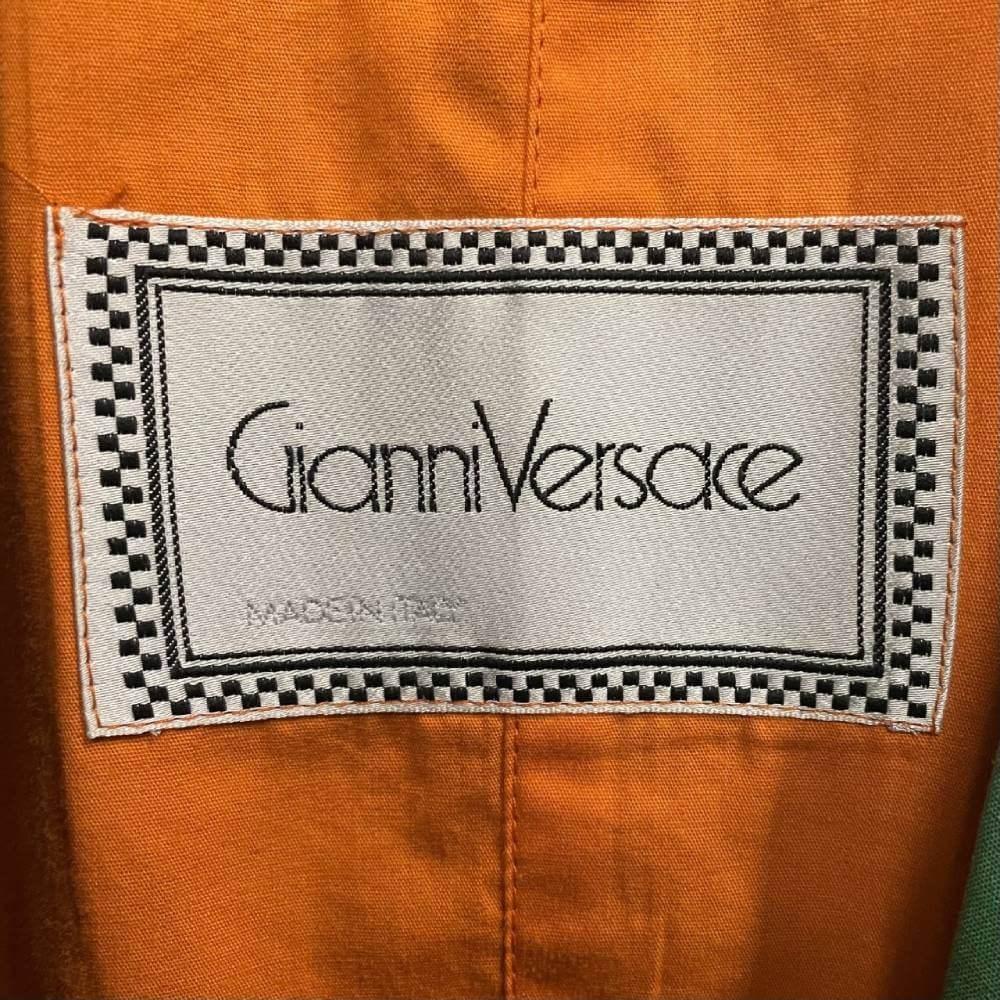 80s Gianni Versace Vintage green double-breasted jacket For Sale 2