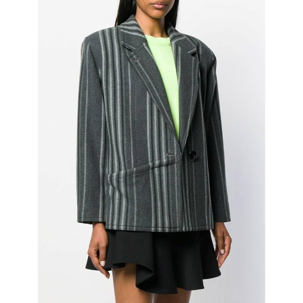 80s Gianni Versace Vintage grey striped wool jacket In Excellent Condition In Lugo (RA), IT