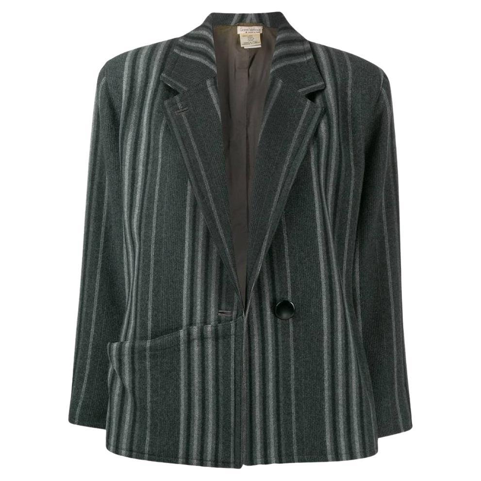 80s Gianni Versace Vintage grey striped wool jacket