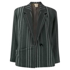80s Gianni Versace Vintage grey striped wool jacket