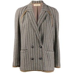 80s Gianni Versace wool blazer with houndstooth motif
