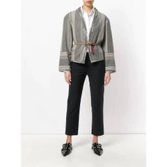 80s Giorgio Armani gray wool jacket with striped print