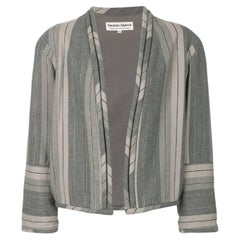 80s Giorgio Armani gray wool jacket with striped print