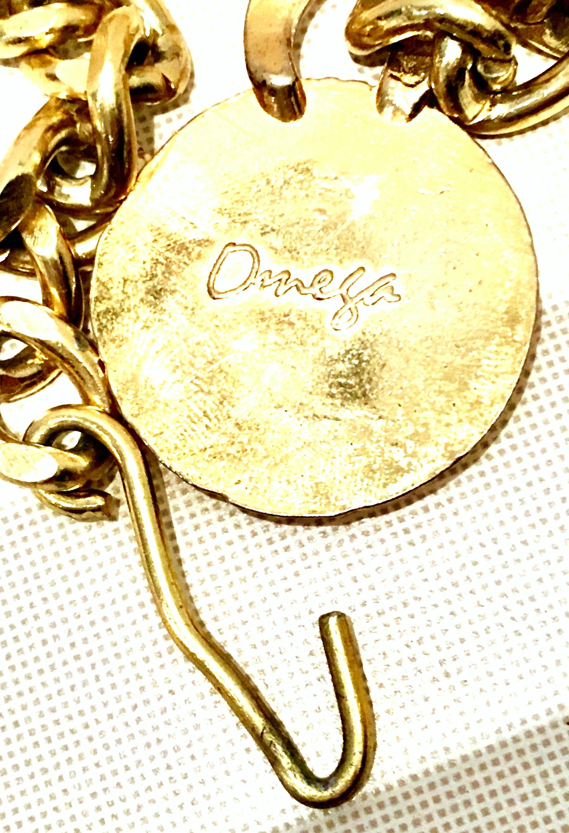 80'S Gold Plate & Roman Coin Chain Link Belt/Necklace By, Omega 4