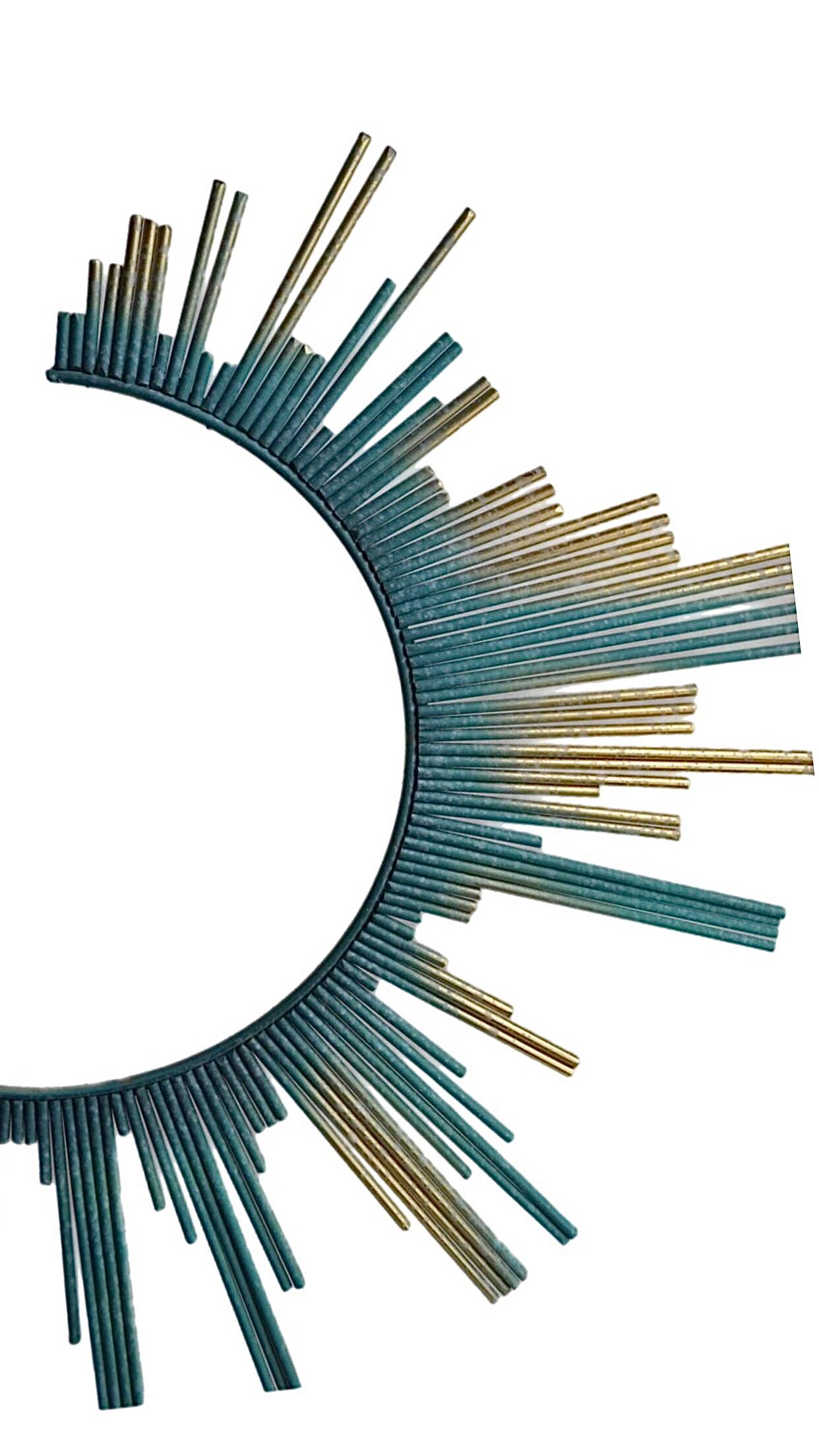 Américain Années 80 Brutalist Abstract Mid Century C. Jere  Sculpture Sunburst en laiton signée en vente