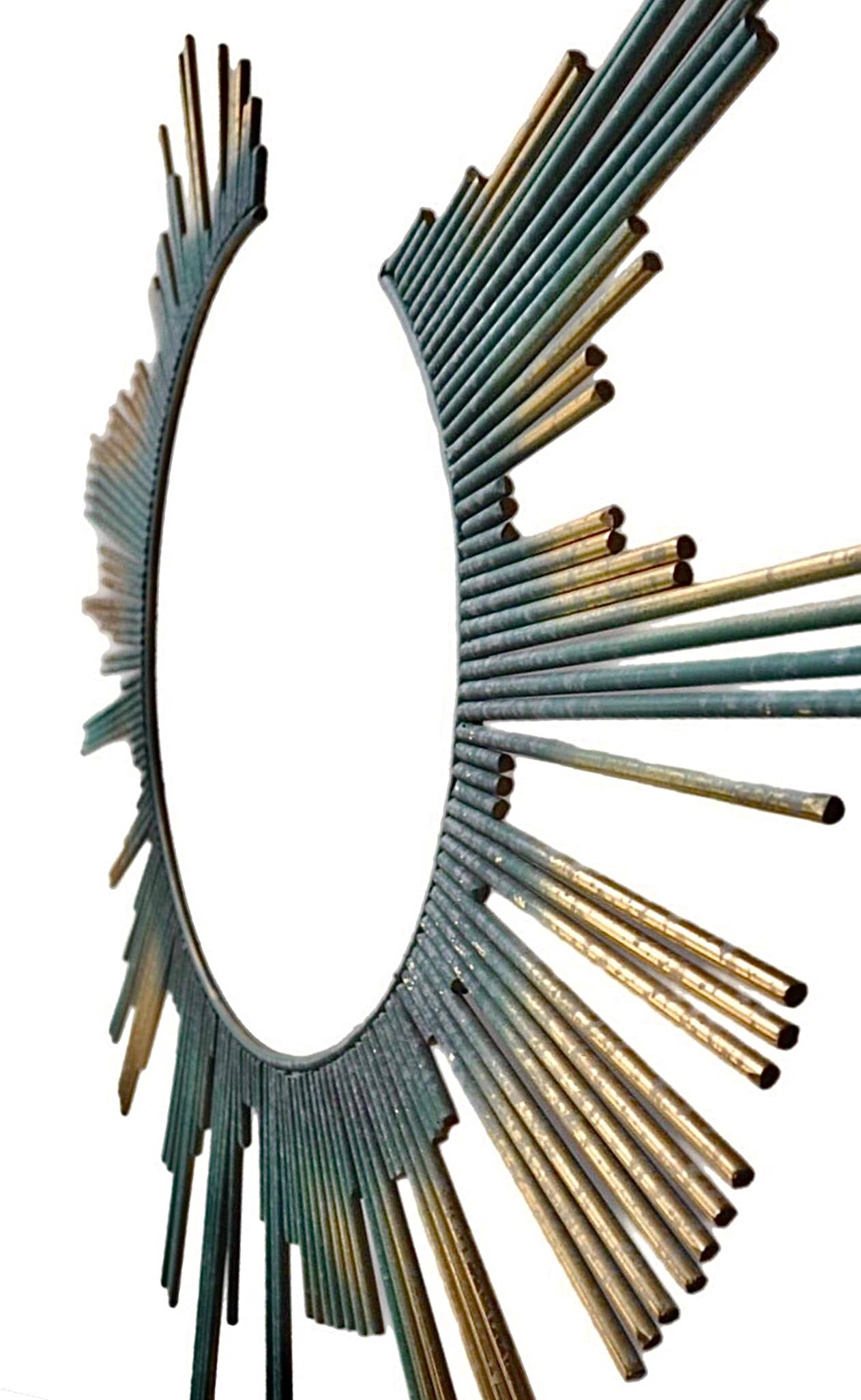 20ième siècle Années 80 Brutalist Abstract Mid Century C. Jere  Sculpture Sunburst en laiton signée en vente