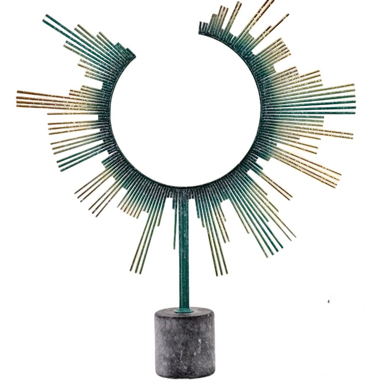 Années 80 Brutalist Abstract Mid Century C. Jere  Sculpture Sunburst en laiton signée en vente 2