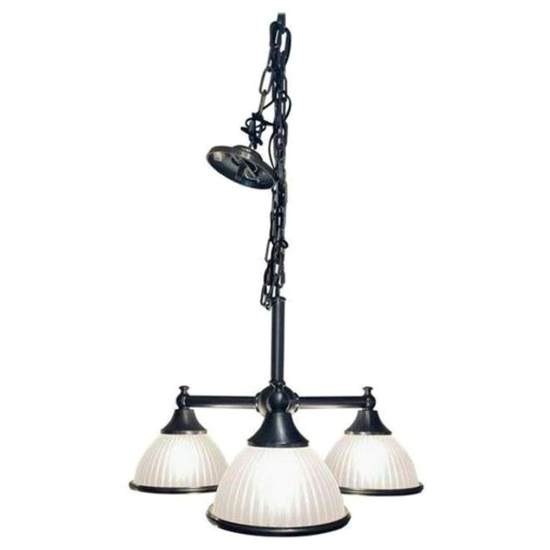Lampadario industriale anni '80 a 3 luci