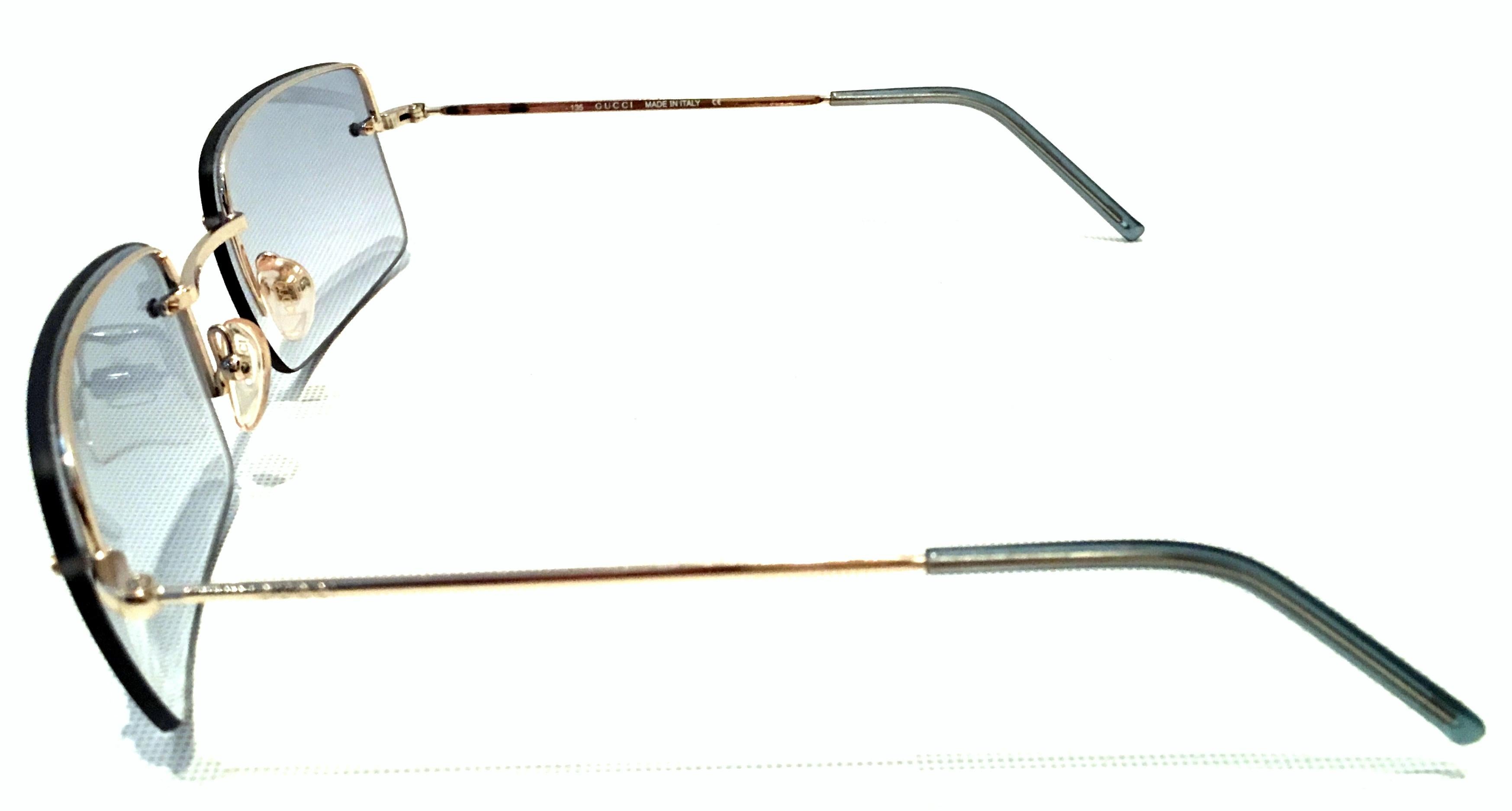 rimless sunglasses blue
