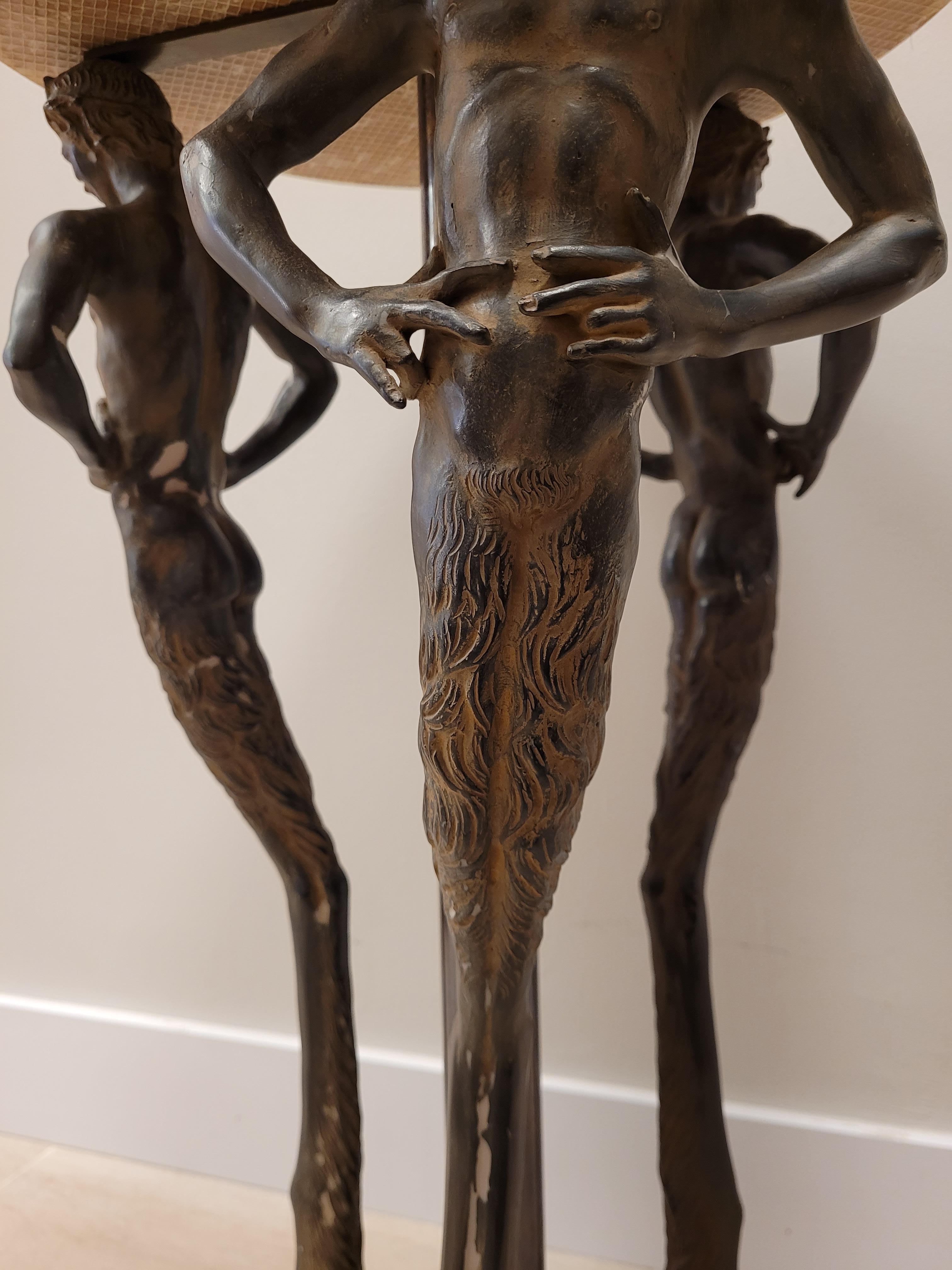 80s Italian Pink Marble, Bronze Gueridon, Side Table, Fauns Bronze 11