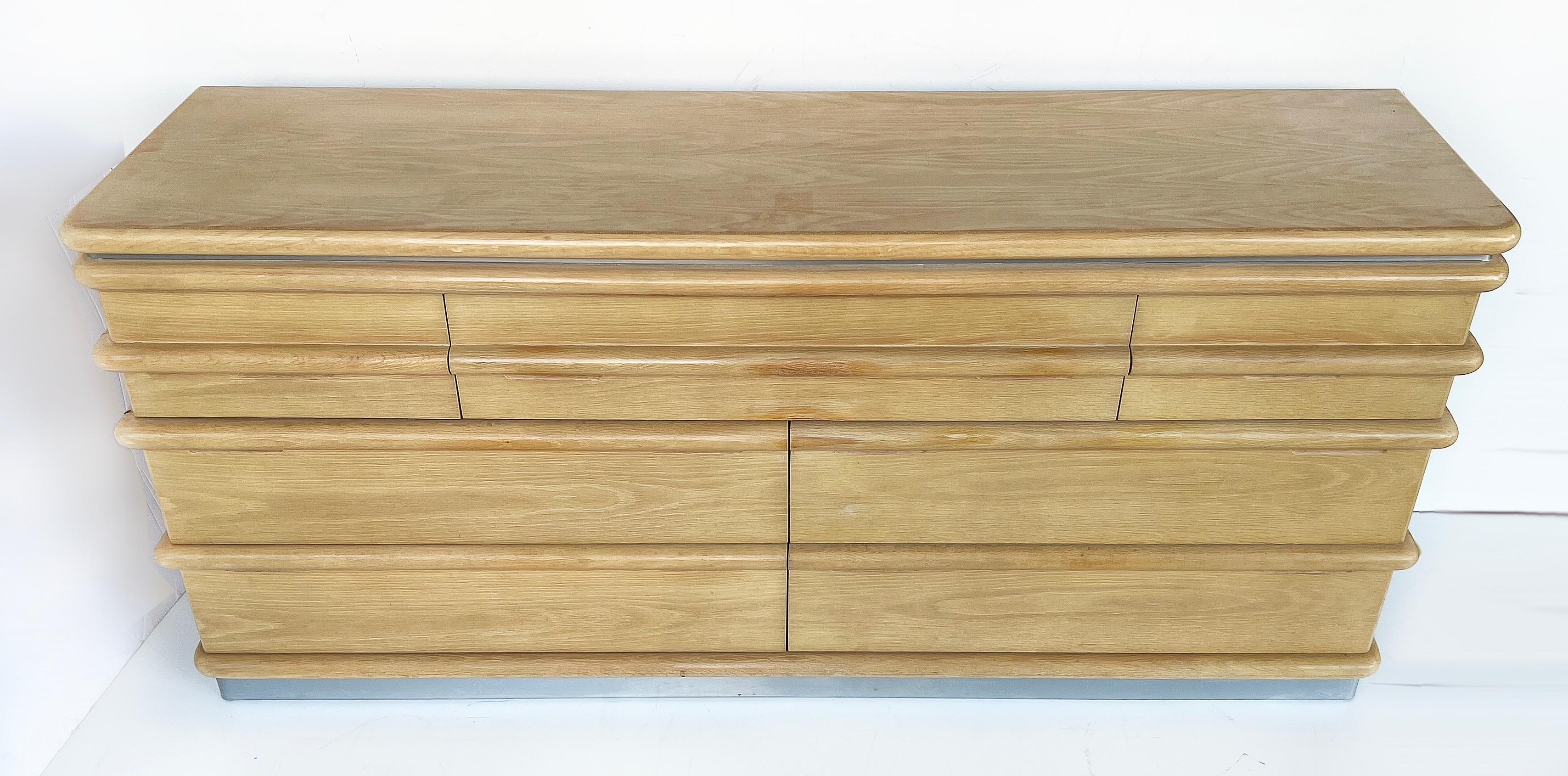 Brushed '80s Jay Spectre Century Furniture Cerused Oak Dresser