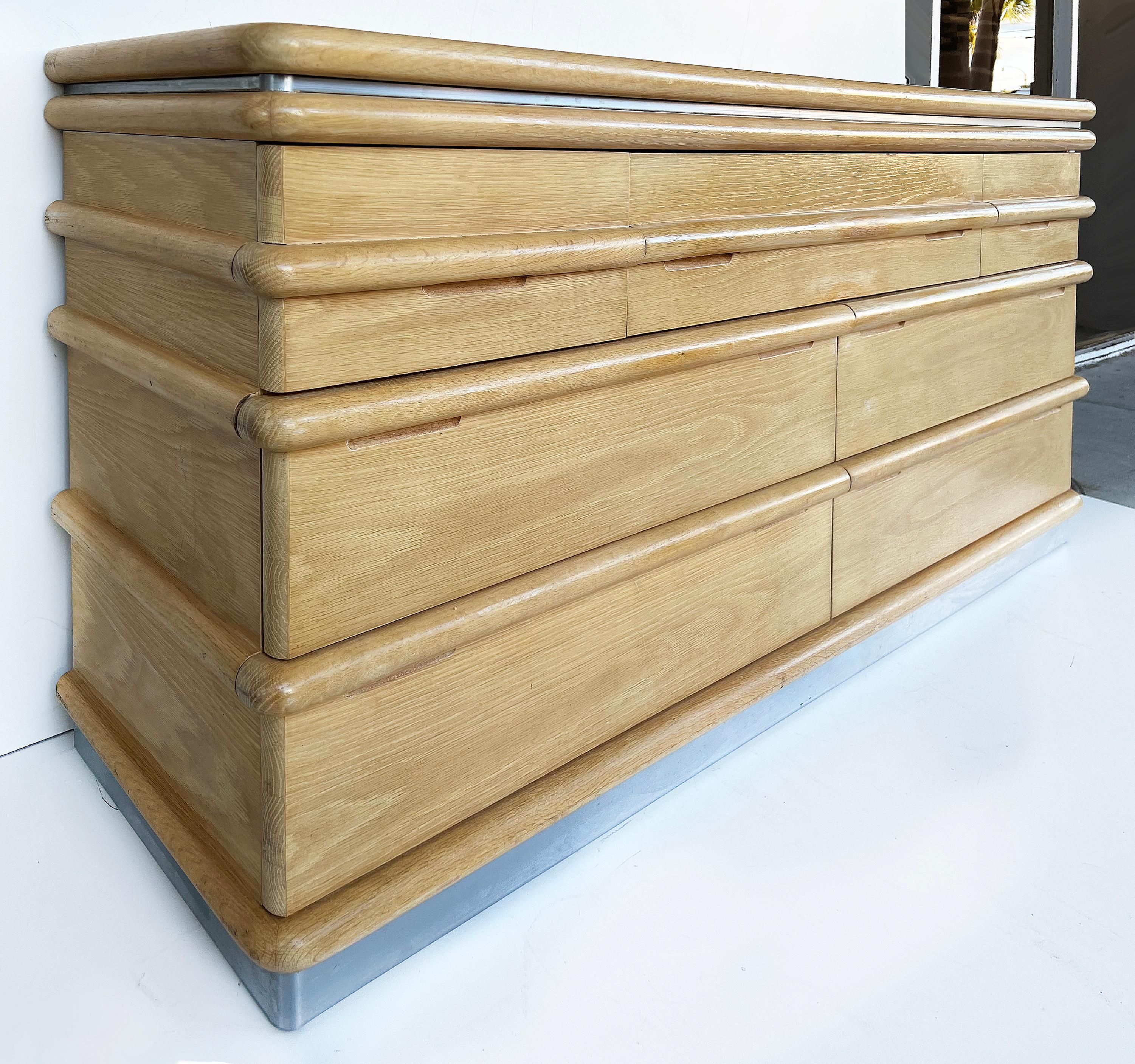 '80s Jay Spectre Century Furniture Cerused Oak Dresser In Good Condition In Miami, FL