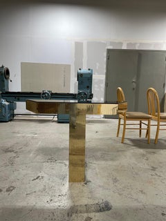 80's Jon Gilmore Style Hollywood Regency Gold Smoke Mirror Console