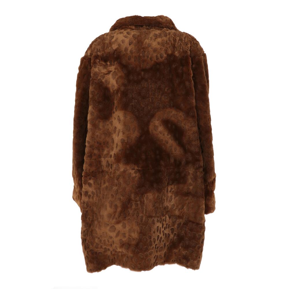 Cappotto vintage anni '80 in pelliccia sintetica marrone Krizia In condizioni buone in vendita a Lugo (RA), IT