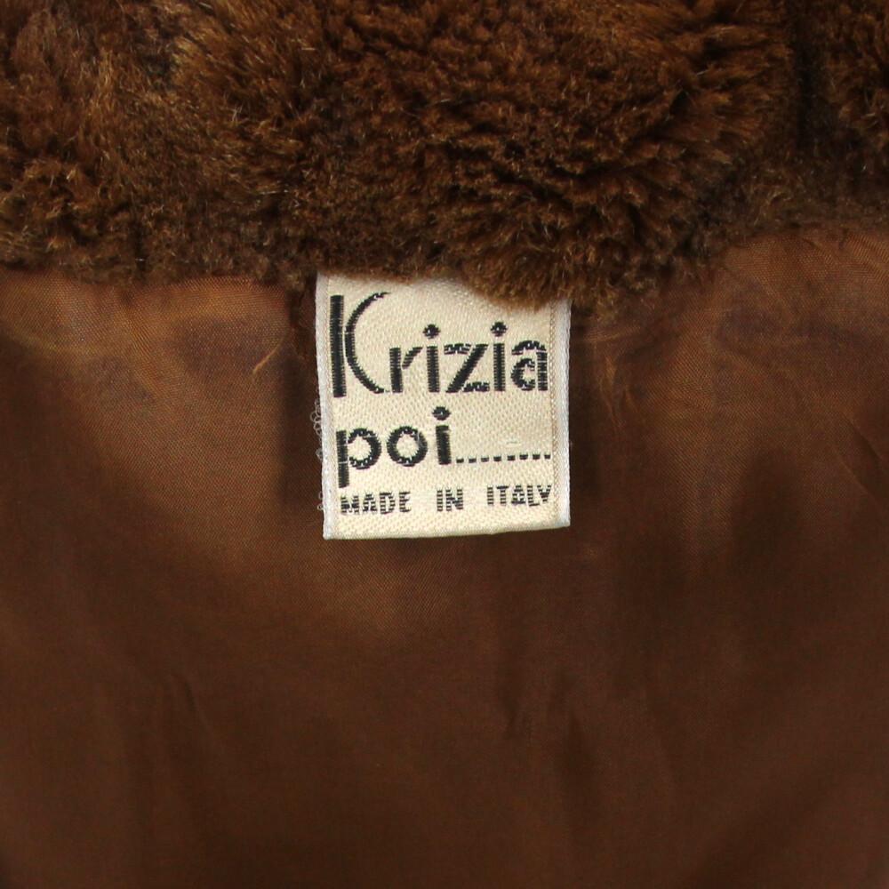 Cappotto vintage anni '80 in pelliccia sintetica marrone Krizia in vendita 1