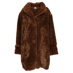 80s Krizia Vintage brown faux fur coat