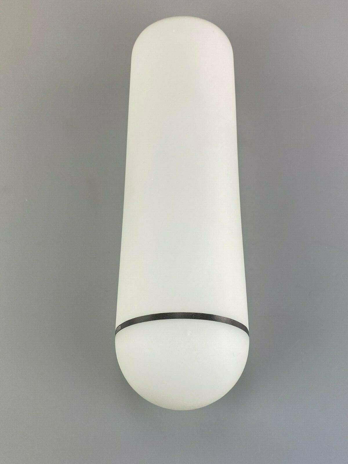 80er Jahre Lampe Licht Wandlampe Wandleuchte Opalglas Weiß Metall Design 2