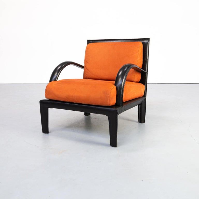 1980s Leather Lounge fauteuil for Roche Bobois For Sale at 1stDibs