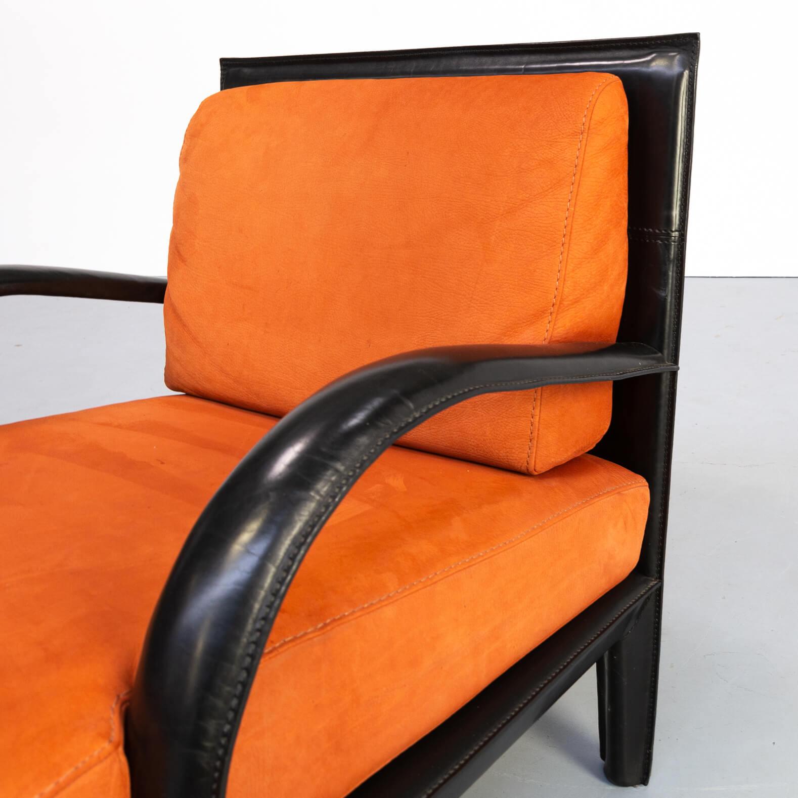 20th Century 1980s Leather Lounge fauteuil for Roche Bobois For Sale