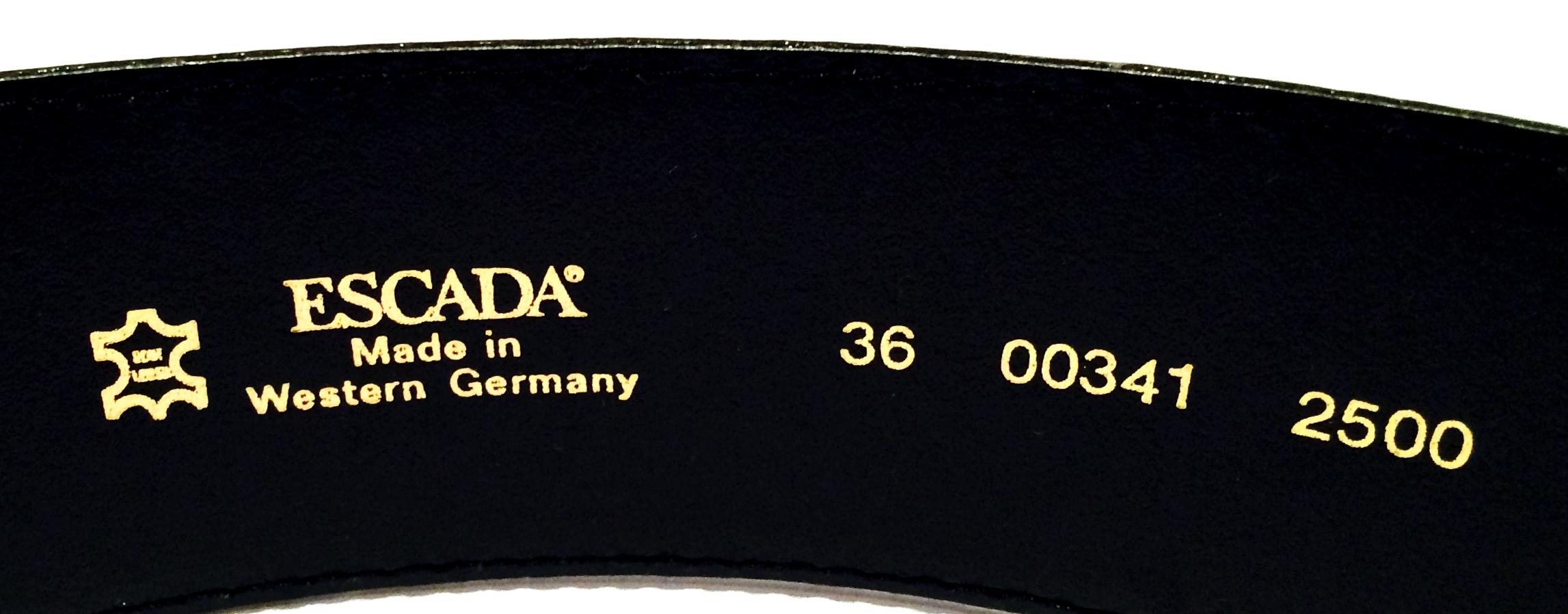 80'S Leather Suede & Gilt Brass Color Block Two-Tone Belt By, Escada 5