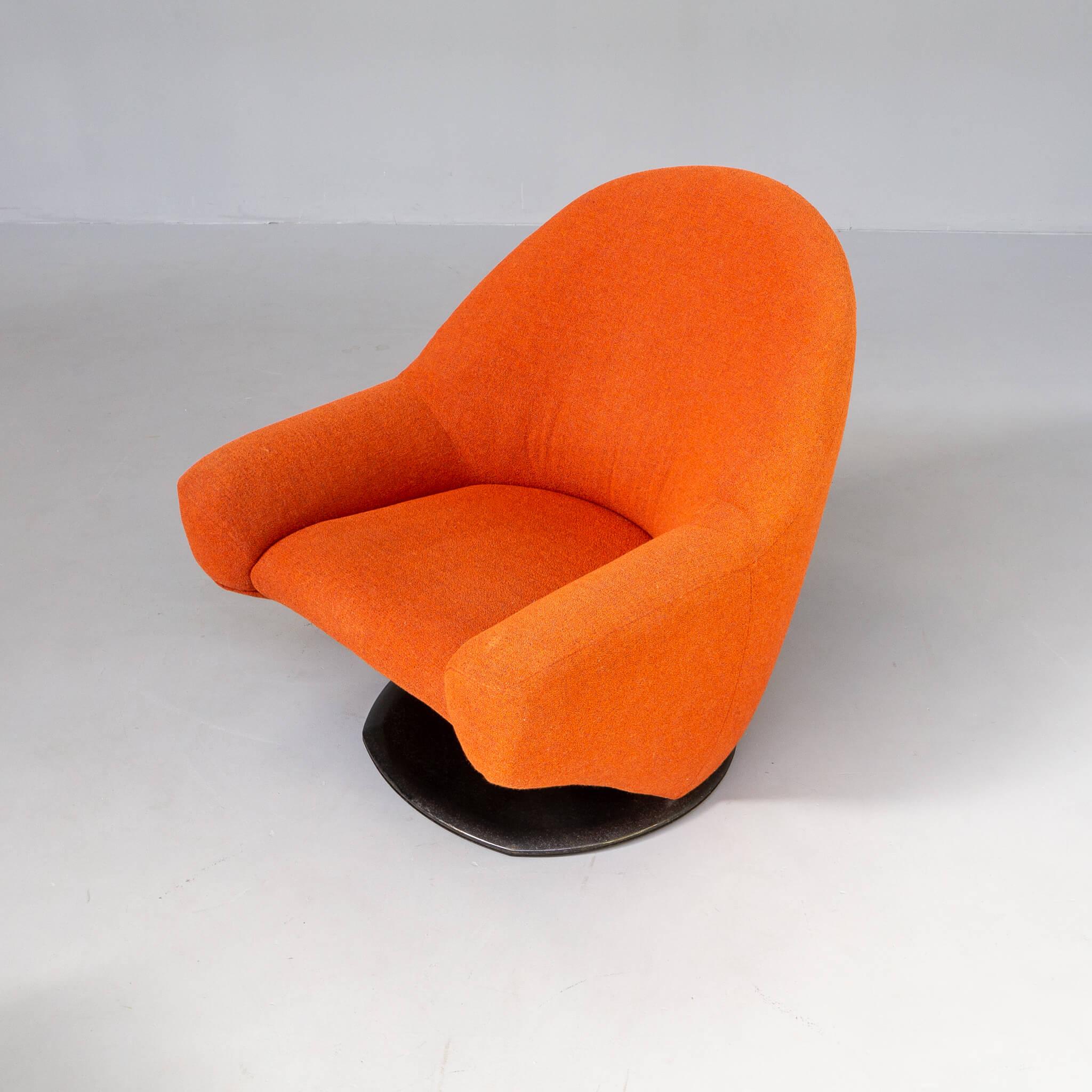 Fabric 80s Lounge Fauteuil and Ottoman for Leolux For Sale