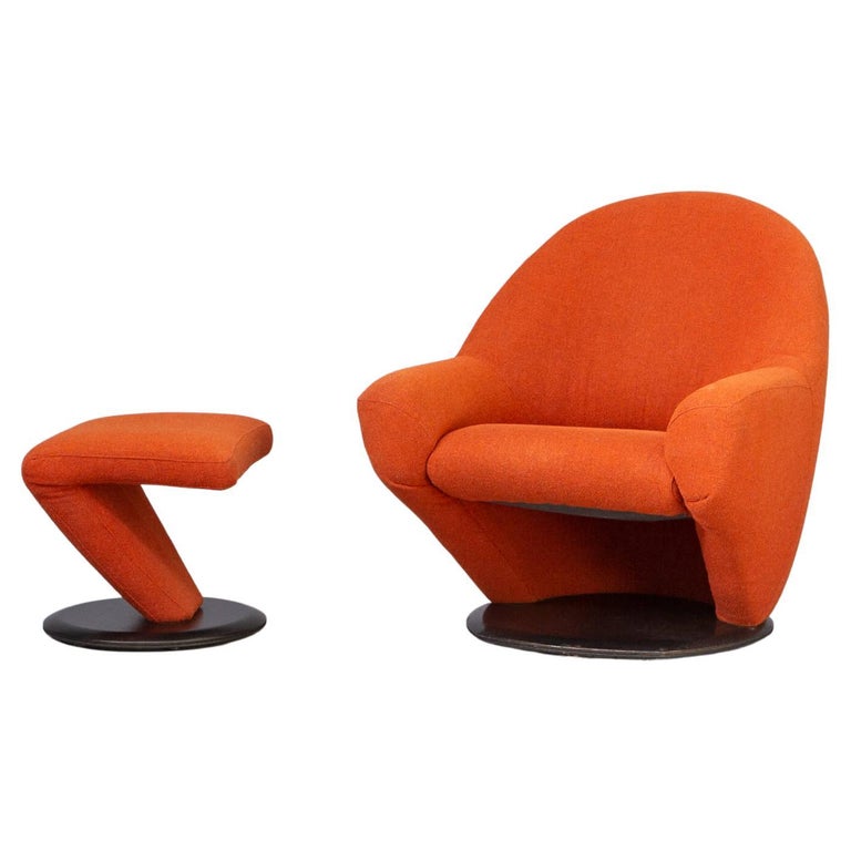 80s Lounge Fauteuil and Ottoman for Leolux For Sale at 1stDibs