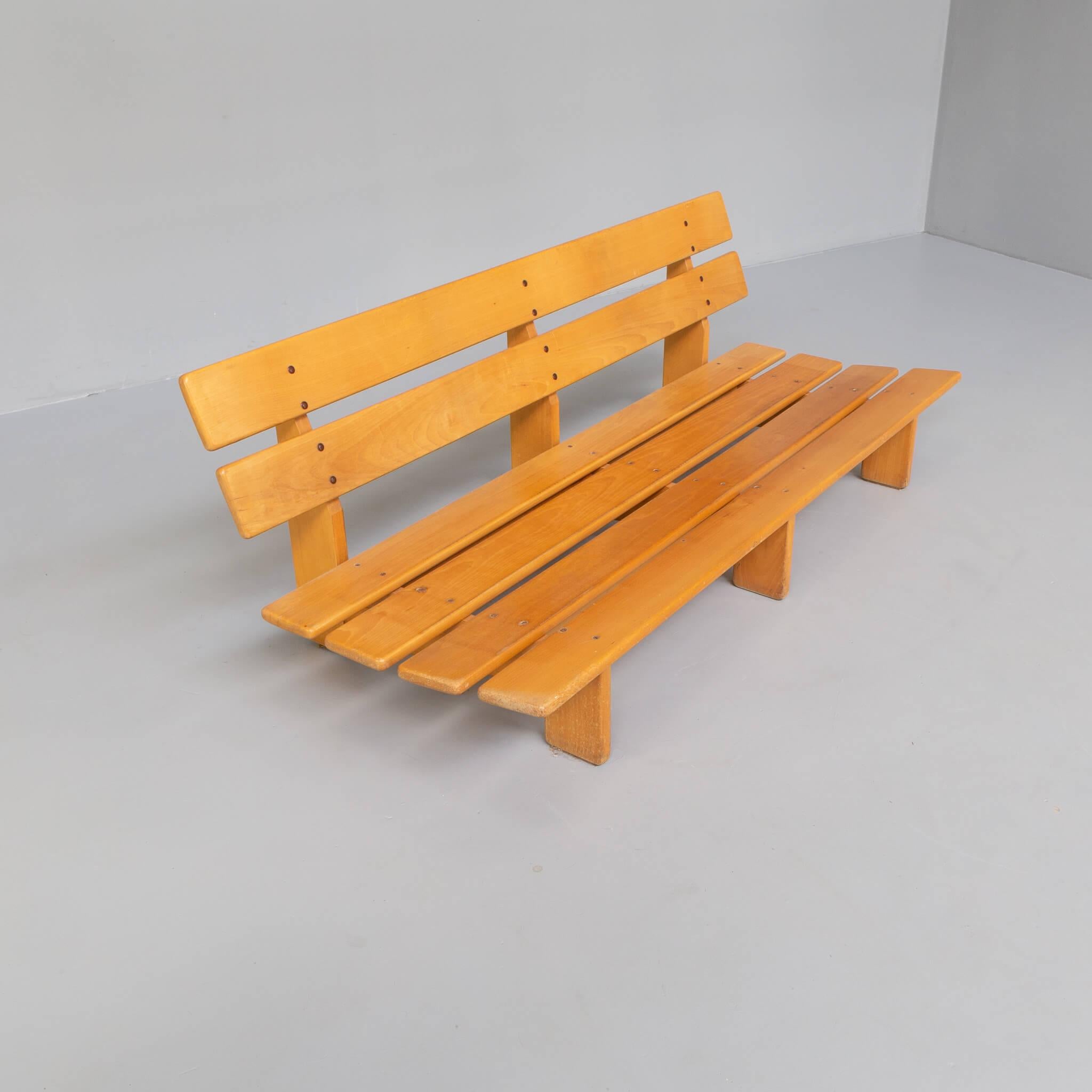 80s Low Three Seat Slatted Bench / Sofa 1