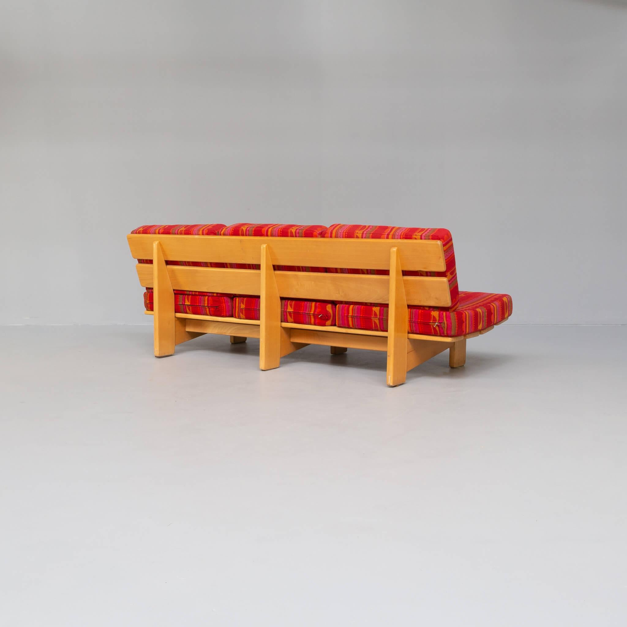 Mid-Century Modern 80s Low Three Seat Slatted Bench / Sofa