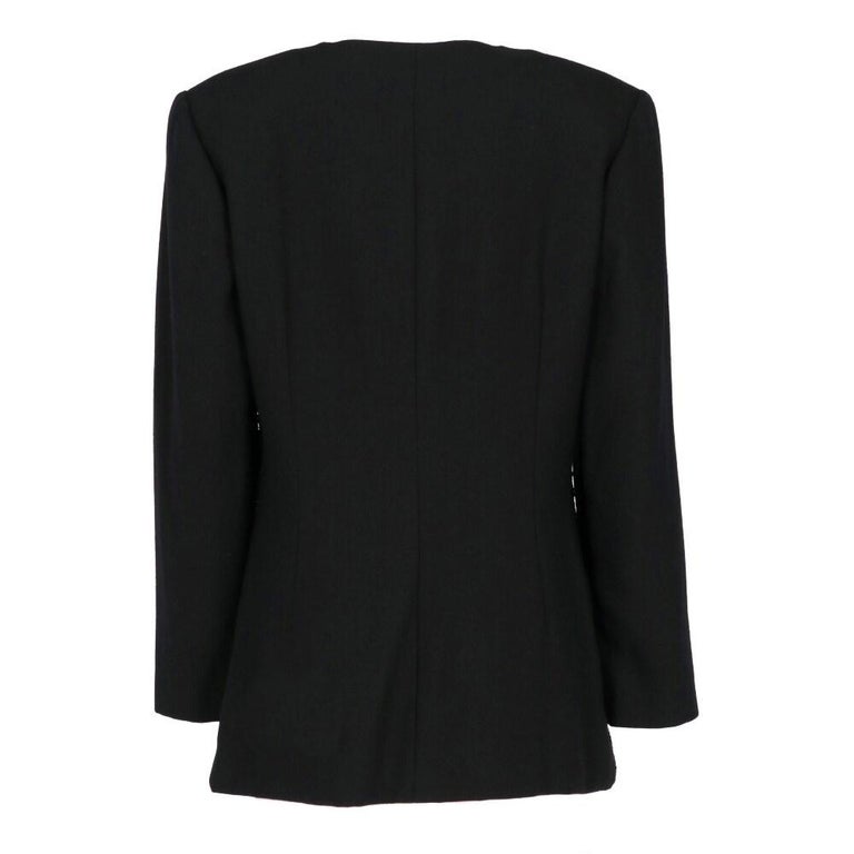 80s Luisa Spagnoli Black Wool Sequined Jacket For Sale at 1stDibs