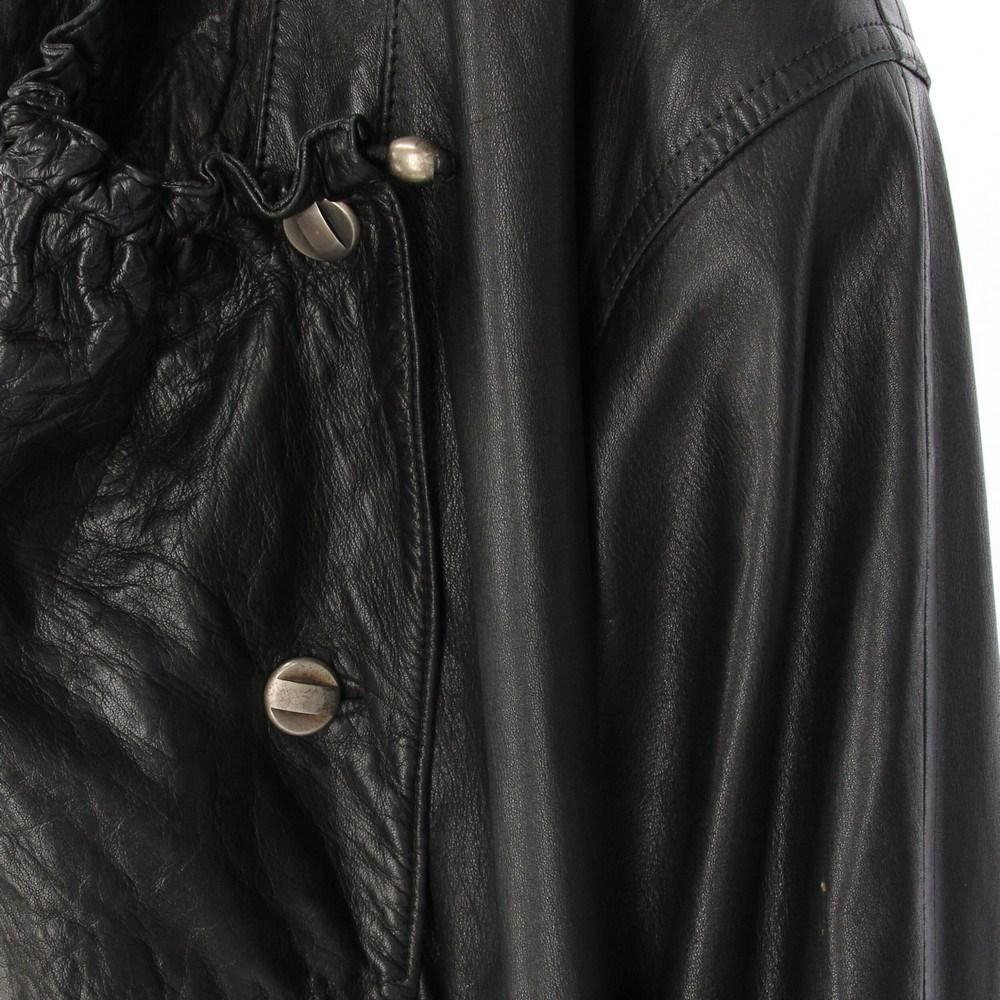 Black 80s Marithè Francois Girbaud black long leather coat