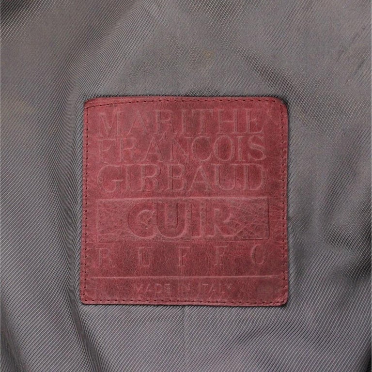 80s Marithè Francois Girbaud black long leather coat For Sale 3