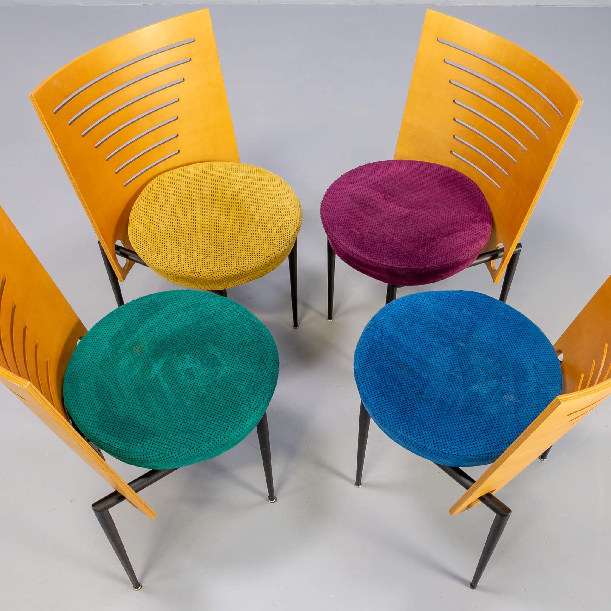 80s Mazairac & Boonzaaijer ‘Harmonica’ Dining Chair for Castelijn Set/4 For Sale 3