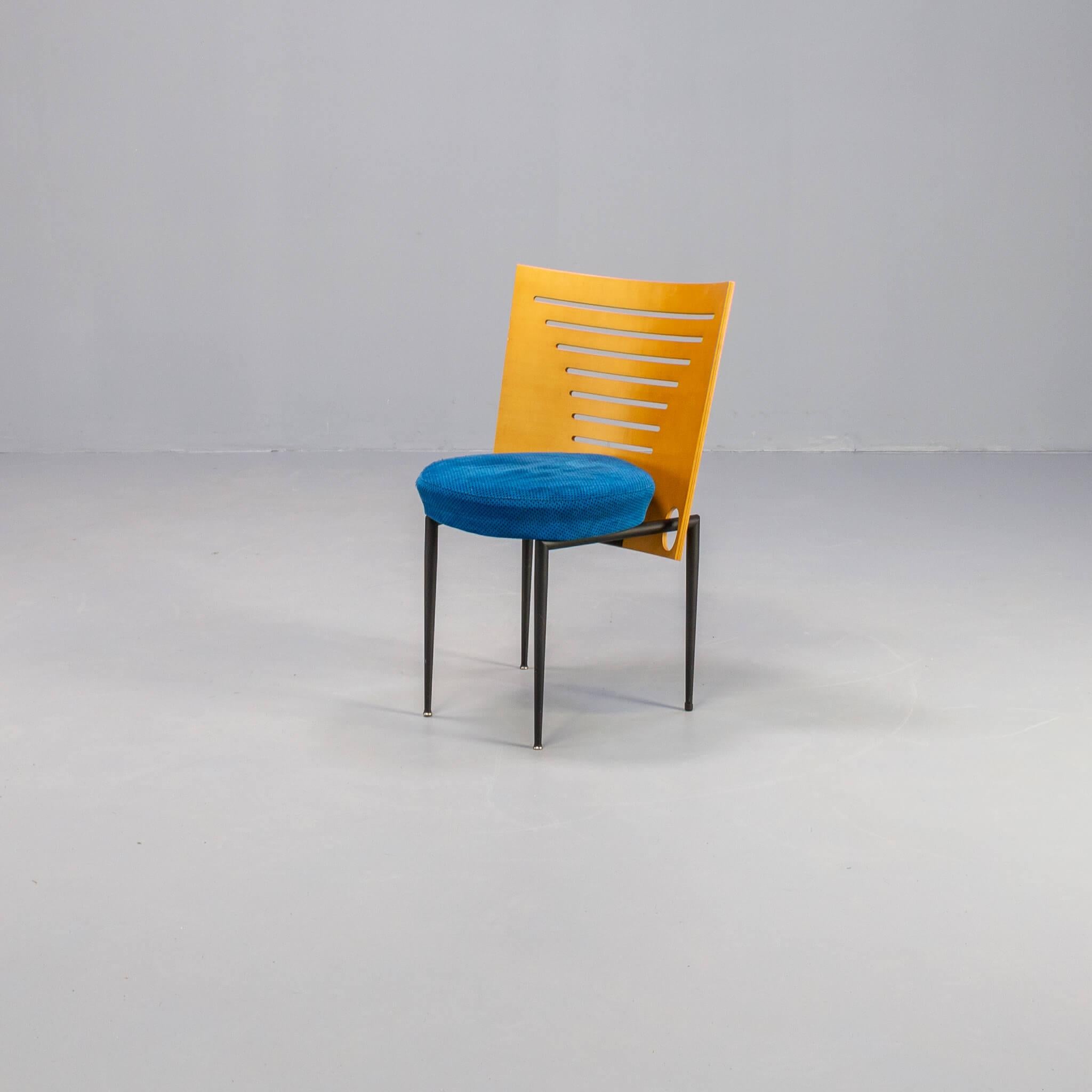 80s Mazairac & Boonzaaijer ‘Harmonica’ Dining Chair for Castelijn Set/4 In Good Condition For Sale In Amstelveen, Noord