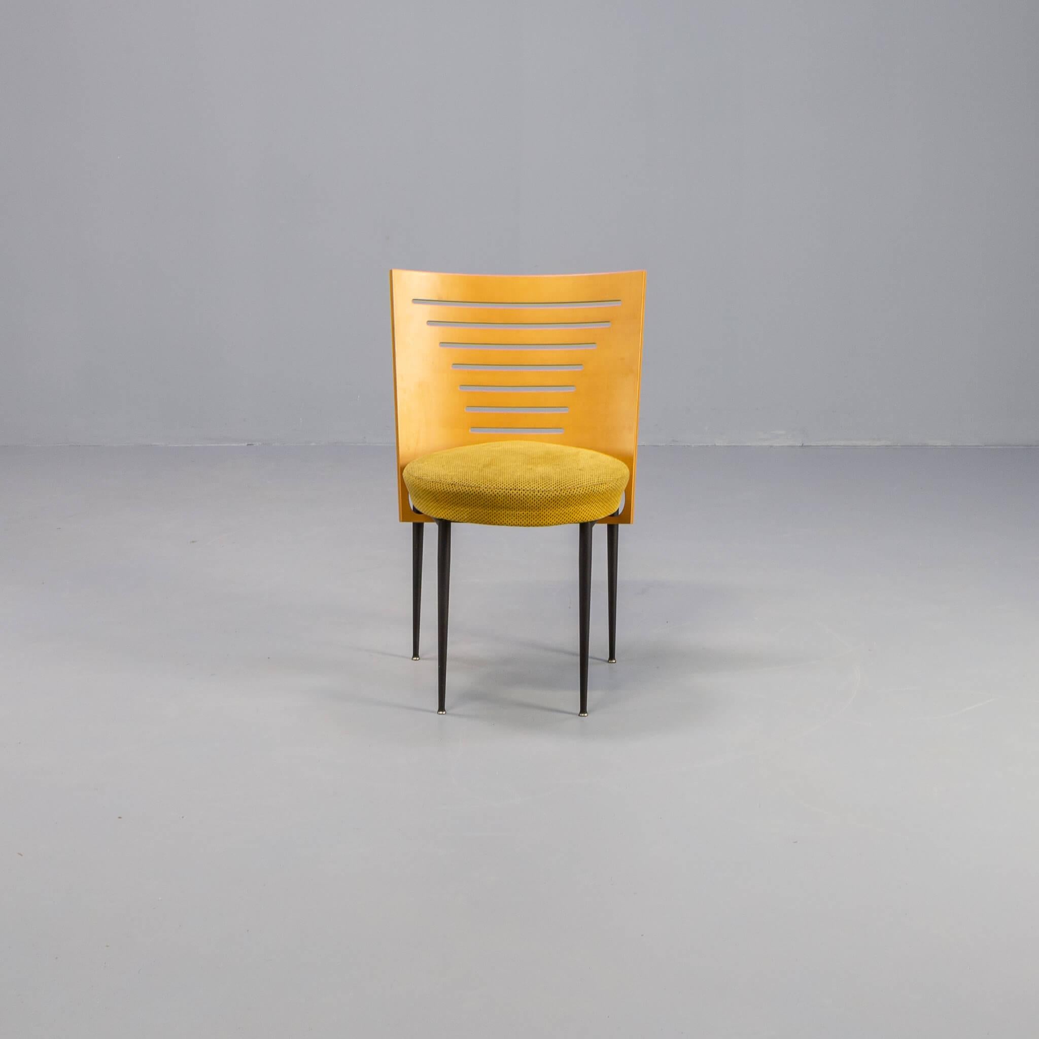 20th Century 80s Mazairac & Boonzaaijer ‘Harmonica’ Dining Chair for Castelijn Set/4 For Sale