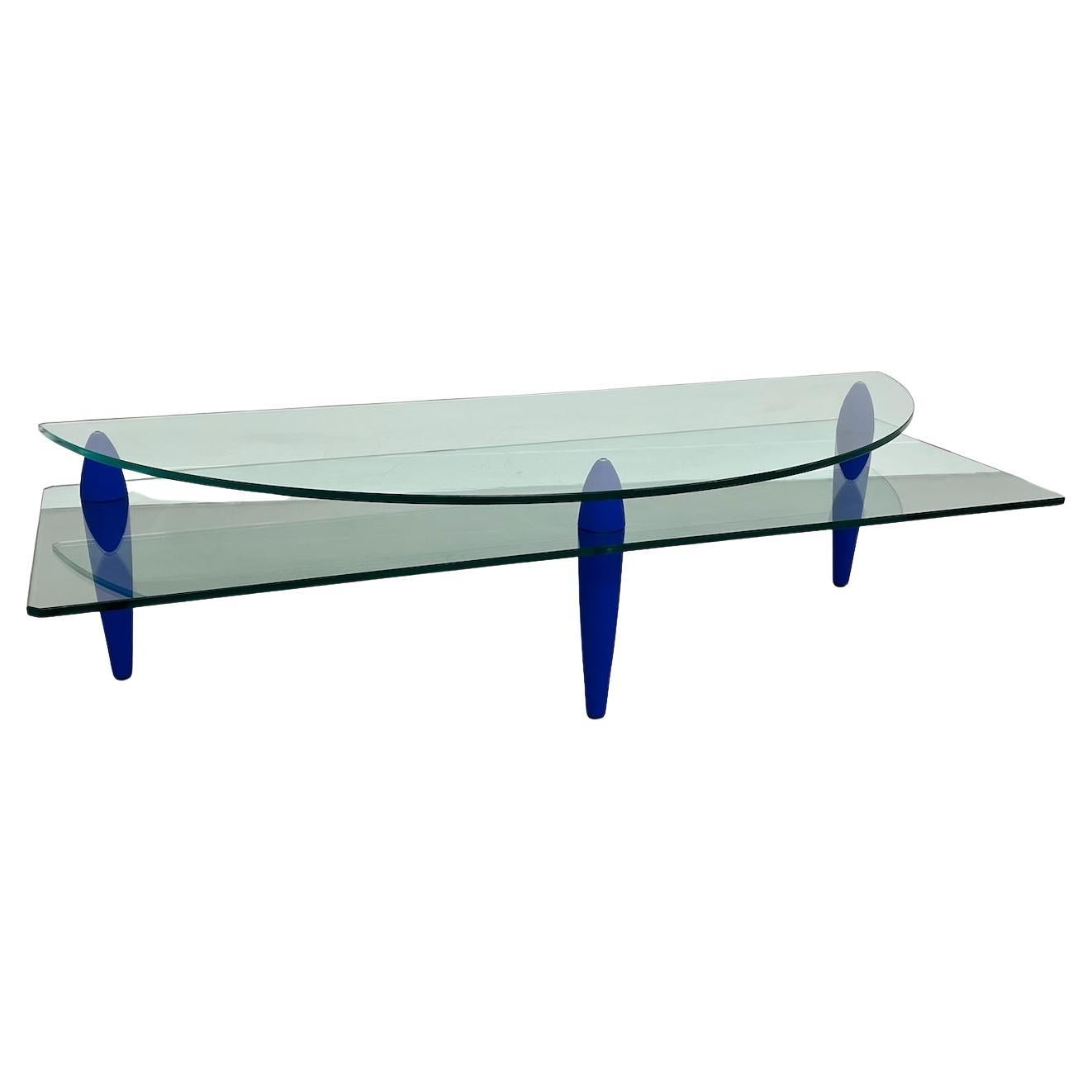 80s “memphis” coffee table, Klein blue