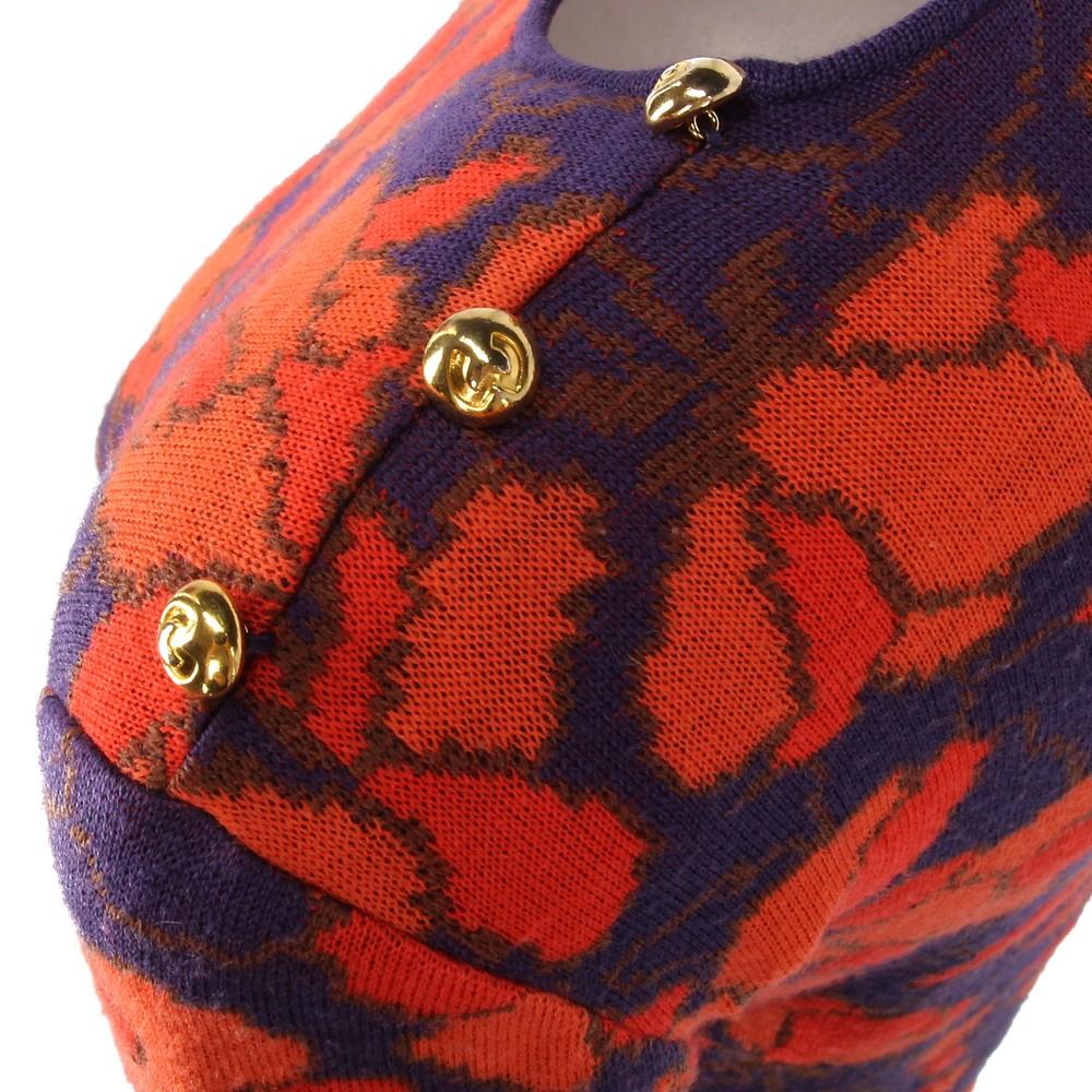 80s Mila Schon purple and orange merino wool sweater In Good Condition In Lugo (RA), IT